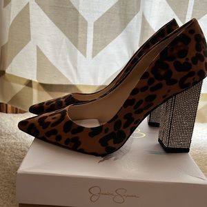 Jessica Simpson - Welles Leopard, gem stone block heels